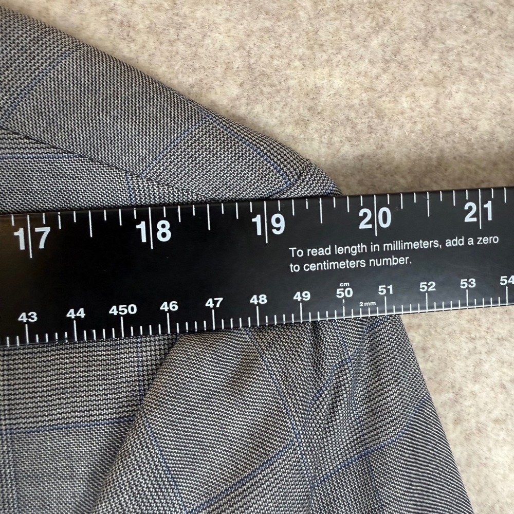 Jos A Bank Reserve Liberty Blazer 42R Cerruti 130s Wool Grey Plaid USA 3301/2FP - Picture 9 of 15